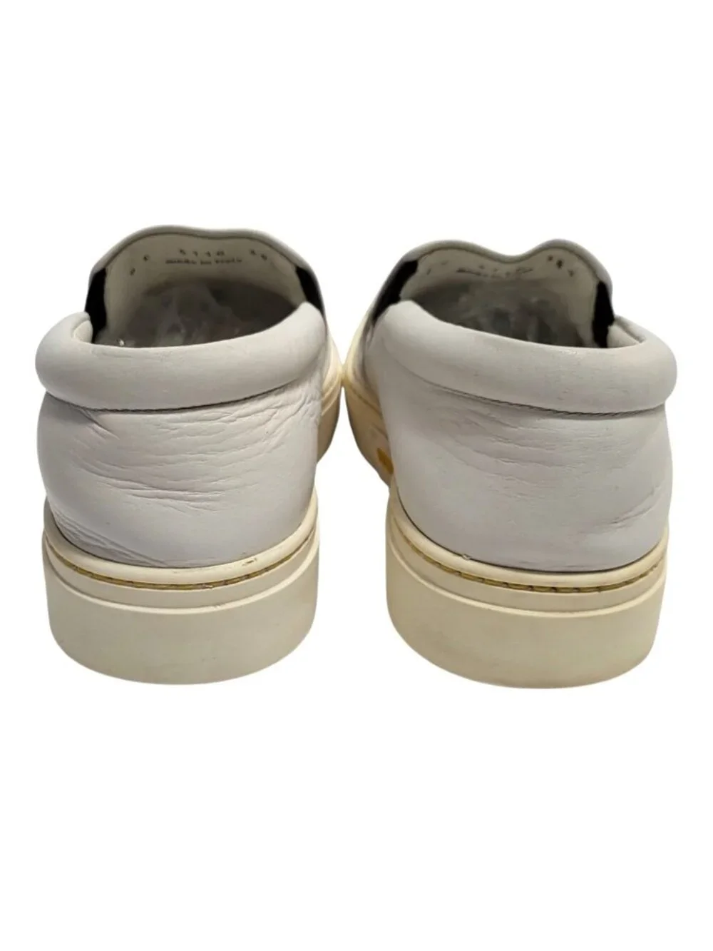 FENDI Bag Bugs Monster Eyes Leather Slip On Sneakers White Shoes